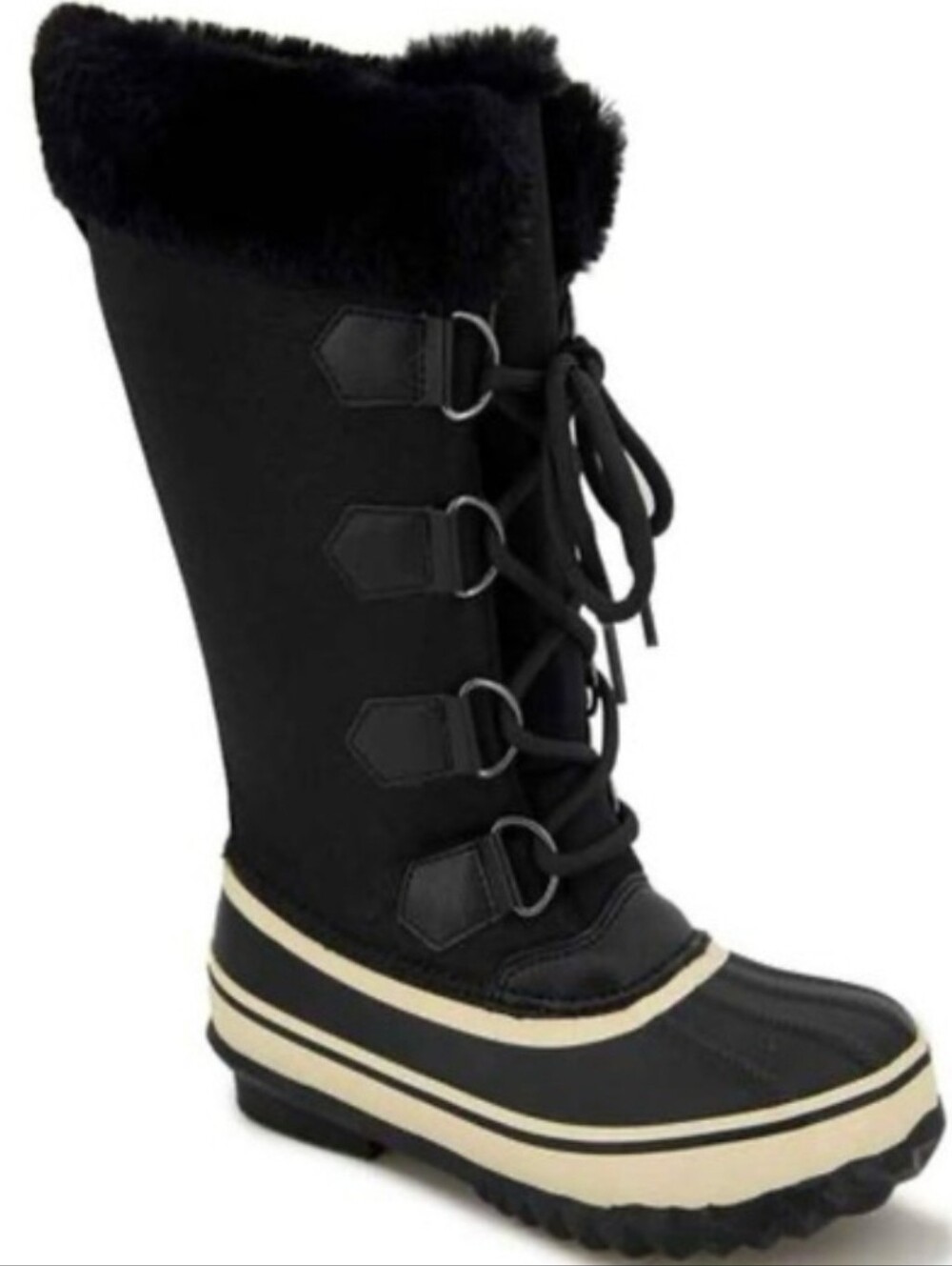 JBU Women's Black and Cream Winter Boots